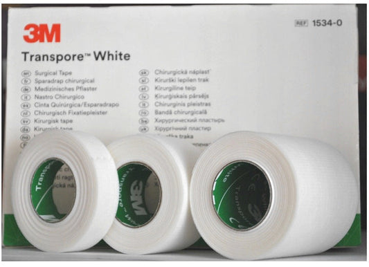 3M Transpore White 1,25cm x 9,1m, 24szt. biały