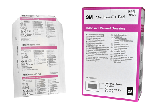 Opatrunek z wkładem chłonnym 3M MEDIPORE Pad 3569E 15cm x 10cm 5SZTUK