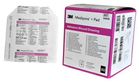 Opatrunek z wkładem chłonnym 3M MEDIPORE Pad 3562E 5cm x 7cm 50SZTUK